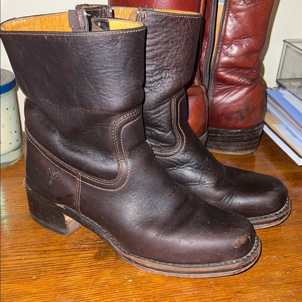 Frye Short Boots - Dark Brown